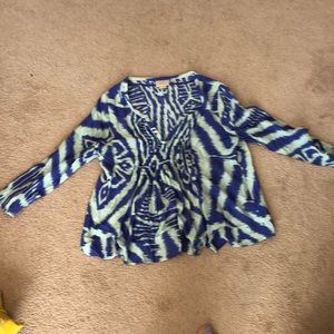 Anthropologie flowy three-quarter length top